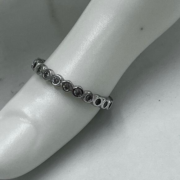 Sterling Silver 925 with CZ Eternity Band Size - Picture 1 of 15